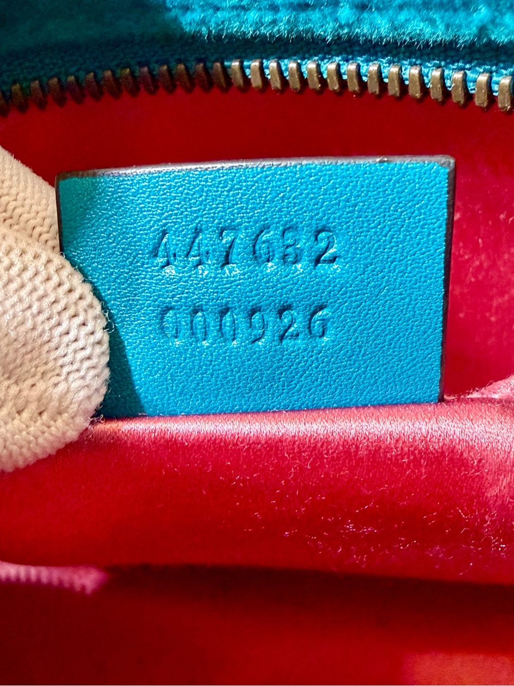 Gucci Teal Velvet GG Marmont Crossbody Bag/Shoulder bag. - Picture 10 of 13